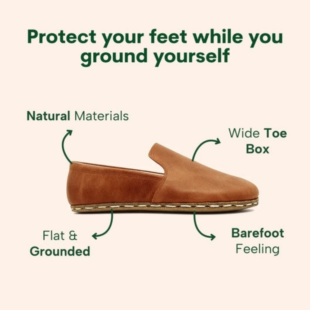 Earthing Harmony Honey Brown Leather Grounding Slip On Shoes 40 / 9 - Picture 11 of 12